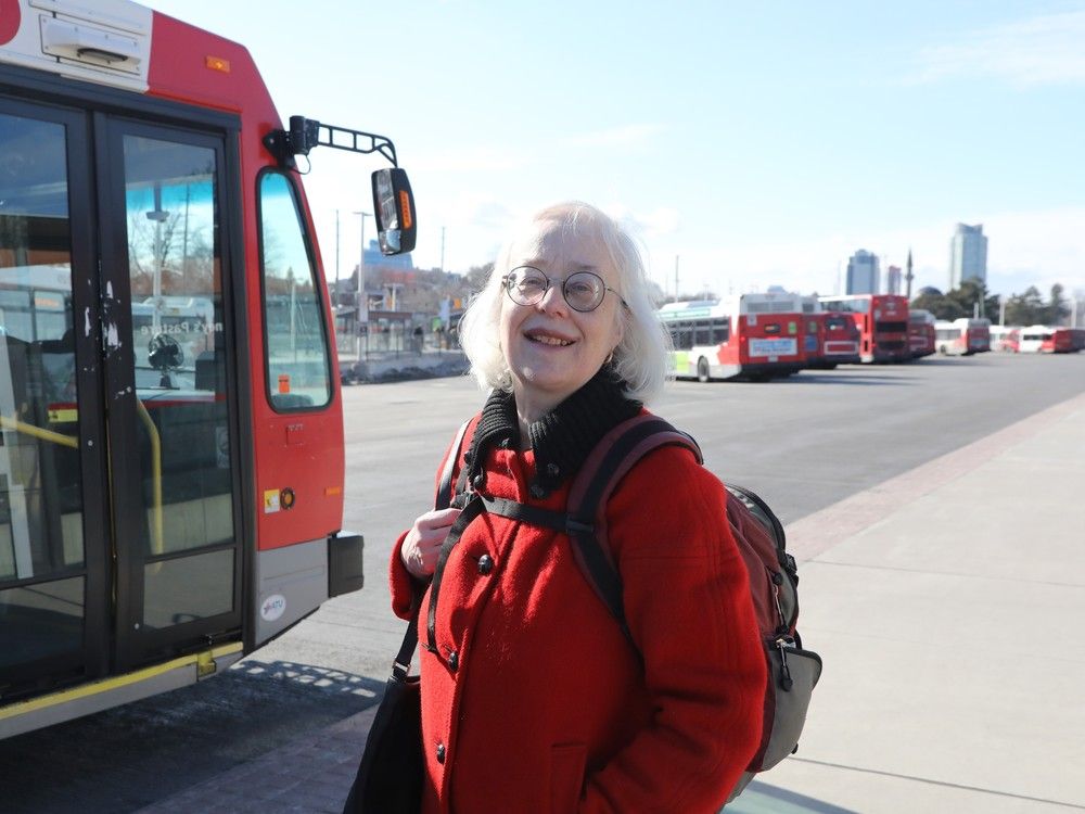 Alayne McGregor, a frequent public transit user, notes the lack of logic in where OC Transpo places transfer-bus stops at Tunney's Pasture LRT station.