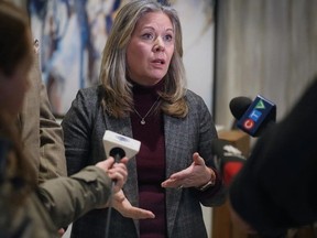 MPP Lisa Gretzky speaks to reporters during a press conference in downtown Windsor on Mon., Jan. 23, 2023. FILE PHOTO BY DAN JANISSE /Windsor Star/POSTMEDIA