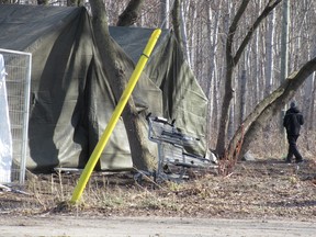 Military-style tents at Kingston homeless encampment
