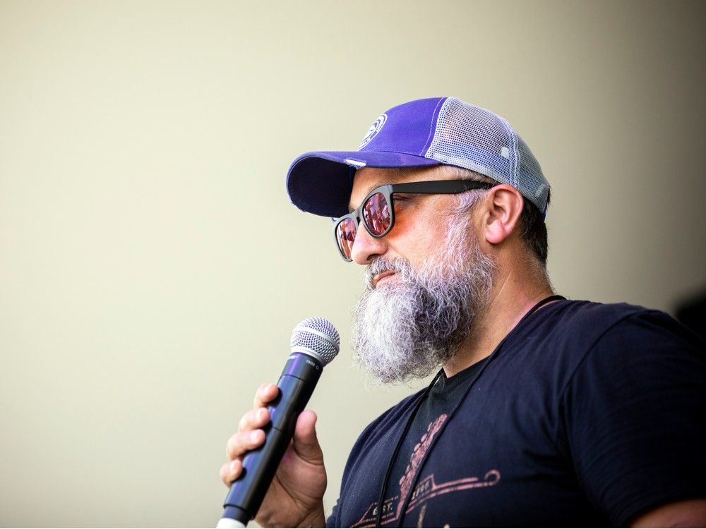 Petr Cancura, artistic director for the Ottawa Jazz Festival, on a festival stage on June 25, 2022. Cancura is taking the reins of the festival on an interim basis.