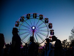 Ferris wheel at Bluesfest in the setting sun.