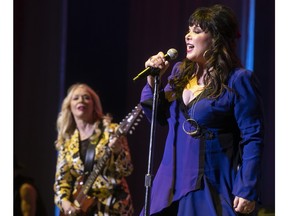 Ann and Nancy Wilson of the rock band Heart in concert