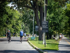 Cyclists on Queen Elizabeth Driveway