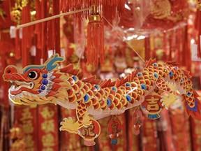 It's Year of the Dragon, one of the luckiest of years in the Chinese zodiac. Here, a dragon lantern hangs in a shopping mall in China. China will be marking the Spring Festival which begins with the Lunar New Year on February 10, ushering in the Year of the Dragon.