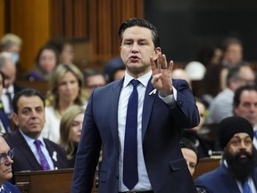 Conservative Leader Pierre Poilievre rises during question period in the House of Commons on Parliament Hill in Ottawa on Wednesday, Dec. 6, 2023. THE CANADIAN PRESS/Sean Kilpatrick