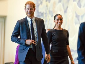 Prince Harry and Meghan Markle at United Nations headquarters in 2022 to mark the observance of Nelson Mandela International Day.