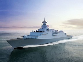 An artist's rendering of the Type 26 Global Combat Ship