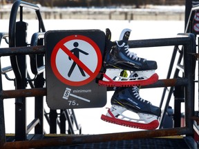 A closed Rideau Canal at Fifth Ave in Ottawa Thursday, Feb 22, 2024.