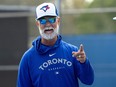 Toronto Blue Jays bench coach Don Mattingly gives instruction during Spring Training action in Dunedin, Fla. on Friday, Feb. 23, 2024.