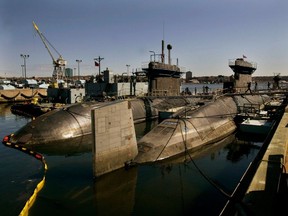 Canada has only four Victoria-class submarines, purchased second-hand from Britain in 1998, at a cost of $750 million. Victoria-class submarines HMCS Chicoutimi, HMCS Windsor and HMCS Corner Brook rest at berth in Halifax in 2005.