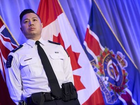 London Police Chief Thai Truong speaks during a press conference in London, Ont., Monday, Feb. 5, 2024.