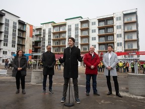Prime Minister Justin Trudeau announces funding for housing in Edmonton on Wednesday, Feb. 21, 2024.