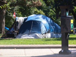 Tent city for the homeless in Toronto