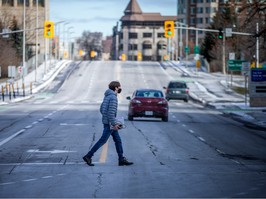 Streets deserted during COVID in 2020