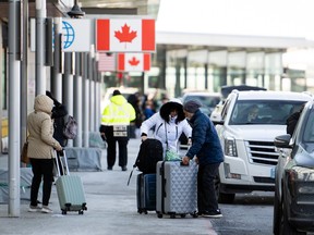 Travellers at the Ottawa airport