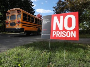 A sign opposing the proposed Kemptville Jail