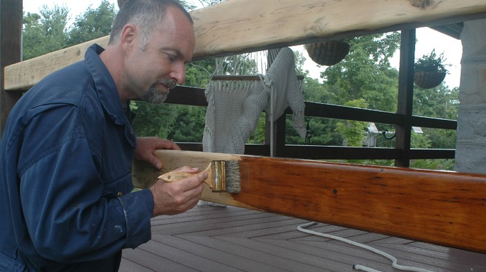 Finishing a wooden deck