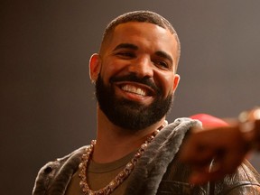 Drake during his Till Death Do Us Part rap battle on Oct. 30, 2021, in Long Beach, Calif.
