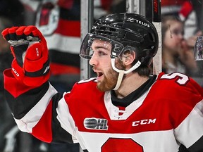 Bradley Horner scored two goals for the 67's on Tuesday afternoon.