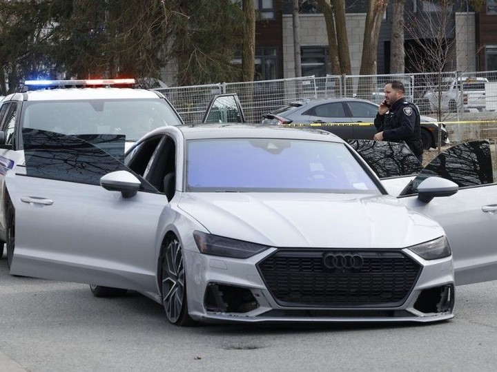  Ottawa paramedics responded to a call on Avondale Avenue in Westboro at about 1:30 p.m. where they treated and transported a woman with a gunshot wound to hospital. An Audi A7 with all its doors open at the scene.