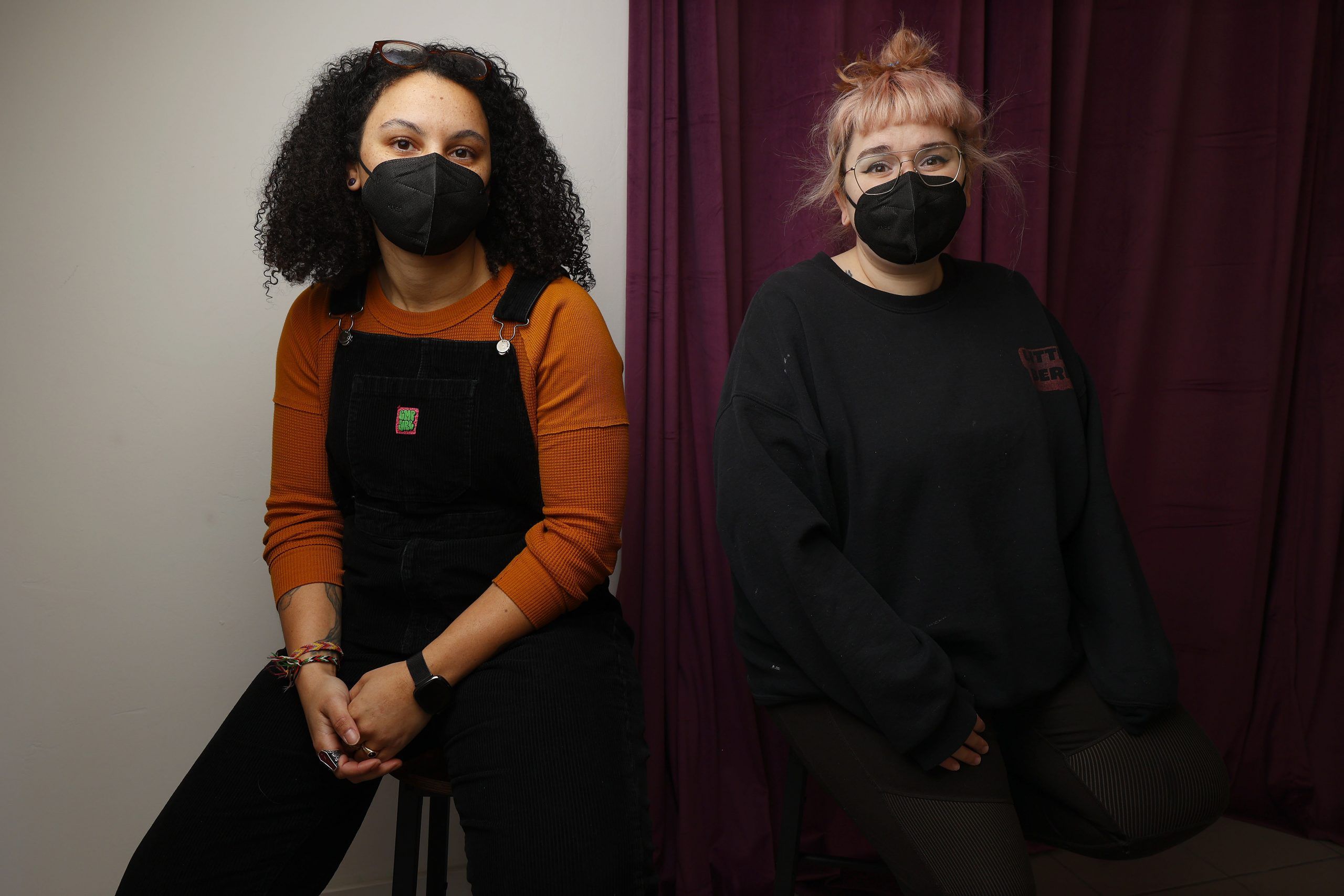 Adrienne Row-Smith from the Grove and Jo Masterson of Little Jo Berry's Bakery, pose for a photo in Ottawa March 21, 2024. These small business owners have written a letter to the mayor with more than 100 signatories, calling for improved municipal support for small businesses, including funding and rent control measures. 