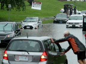 Flooded Ottawa street, August, 2023