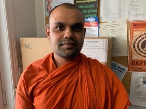 Bhanthe Sumanarathana, a resident monk at the Hilda Jayewardenaramaya Buddhist Monastery, is a friend of Dhanushka Wickramasigne.
