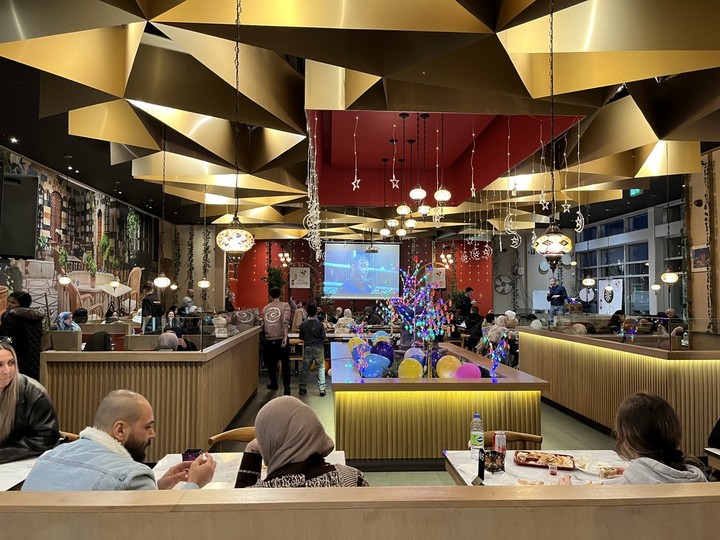  The interior of Royal Rooster Shawarma, a Syrian restaurant on Riverside Drive, during Ramadan.