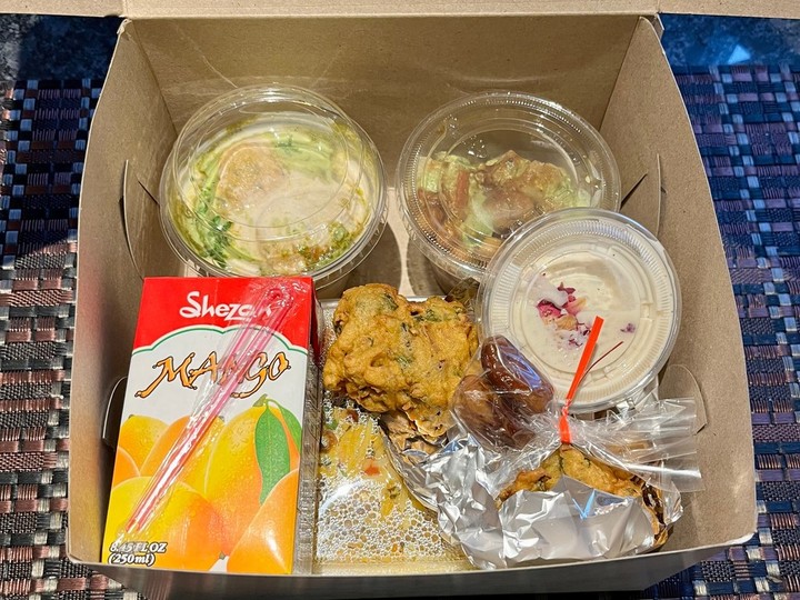  An Iftar box, containing items to break the daily Ramadan fast, from Khokha Eatery in Barrhaven. For Peter Hum’s Ramadan-themed review