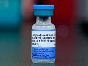 A measles vaccination vial. As outbreaks of the virus pop up around the globe, the Public Health Agency of Canada is strongly advising everyone in Canada to check that they're fully immunized against measles, especially before travelling.