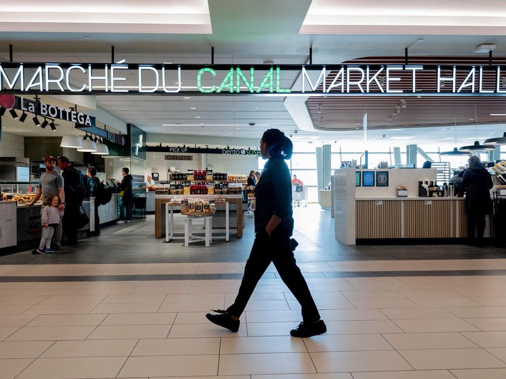 OTTAWA: A person walks past the Canal Market Hall at the Ottawa Macdonald&ndash;Cartier International Airport Canada/International gate in Ottawa, on Monday, Feb. 26, 2024.