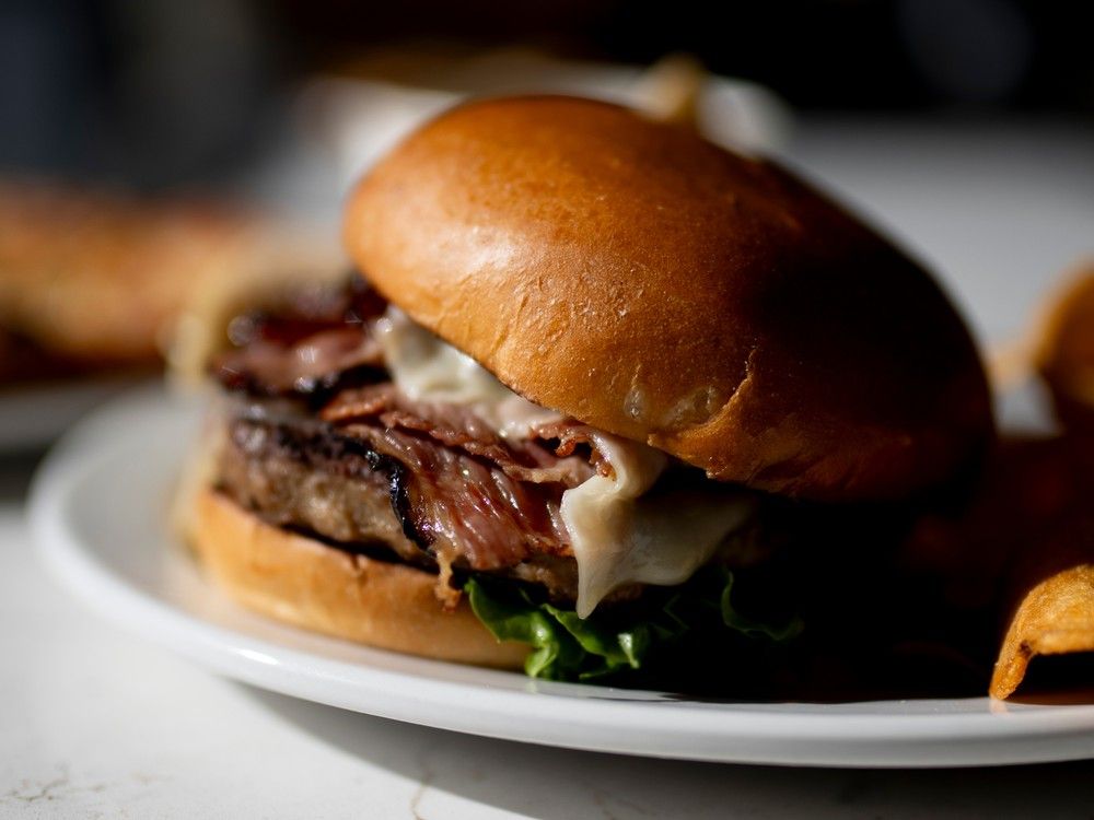 OTTAWA: A burger from the Canal Market Hall at the Ottawa Macdonald&ndash;Cartier International Airport Canada/International gate in Ottawa, on Monday, Feb. 26, 2024.