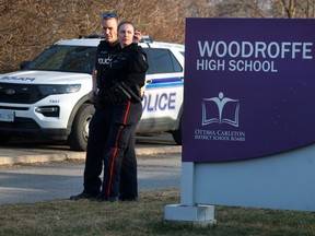 A large number of Ottawa police were at Woodroffe High School Monday afternoon. Students were in lockdown for a few hours while police conducted an investigation.
