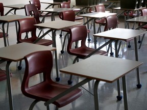 empty classroom Holy Trinity High School