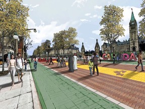 Artist's rendering of a renewed Wellington Street