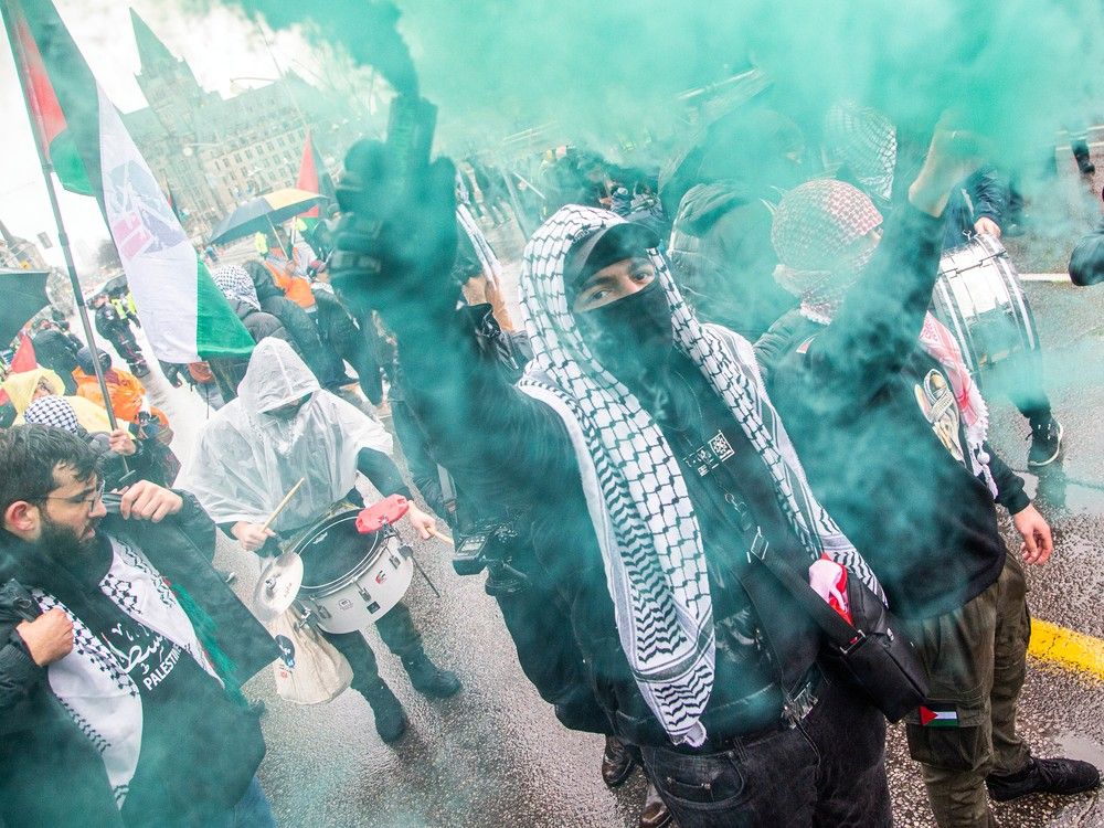 Palestinian protest downtown Ottawa March 9