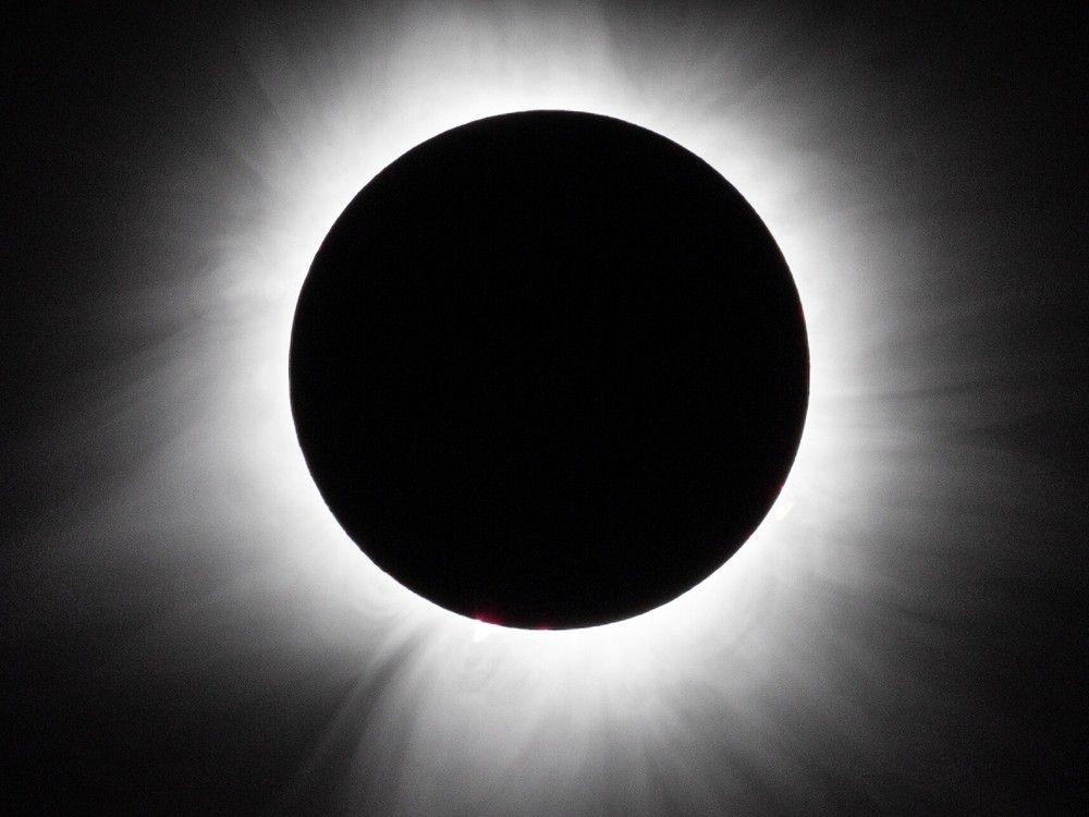  The solar eclipse as seen from Napadogan, deep in rural New Brunswick on Monday afternoon.Photo: Fran Harris Photography/Submitted