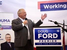 Doug Ford campaigns in 2018