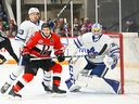 Belleville Senators overtime win against the Toronto Marlies give Belleville a Calder Cup playoff series win over the Toronto Marlies.
