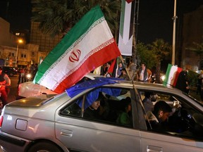 Palestine Square in Tehran following attack on Israel