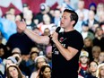 Conservative Party Leader Pierre Poilievre speaks during an "axe the tax" rally in Ottawa on Sunday, March 24, 2024.