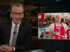 A screenshot from Bill Maher's segment on Canada,showing Ryan Reynolds as Ken working at Tim Hortons.
