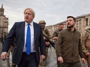 British Prime Minister Boris Johnson and Ukrainian President Volodymyr Zelensky