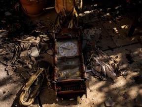 The prime minister condemns a weekend protest in Parliament, where a protester was heard supporting Hamas' brutal attack on Israel last fall.  A damaged clock outside a house that was attacked during a massive Hamas invasion of Kibbutz Nir Oz, Israel, Thursday, Oct. 19, 2023.