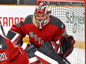 FILE PHOTO: Emerance Maschmeyer and PWHL Ottawa couldn't hold the lead Tuesday night in New York.
