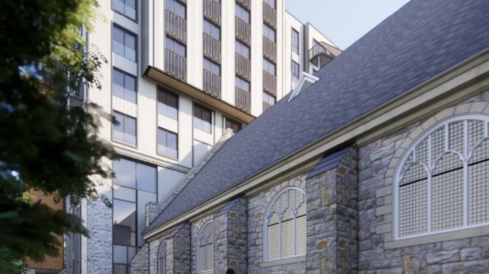 New housing would "wrap around" historic Sandy Hill church