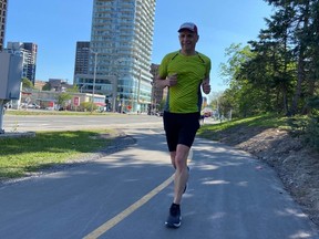Mayor Mark Sutcliffe out for a run