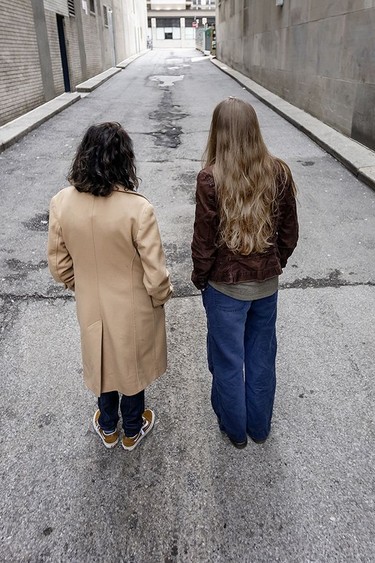 TORONTO, ONTARIO:THURSDAY APRIL 18, 2024—TRANSGENDER—Two women who have children who identify as transgender stand in Toronto, Thursday April 18, 2024. [Photo Peter J. Thompson/National Post] National Post Story byAri Blaff for National Post]