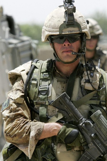 Warrant Officer (ret'd) Patrick Tower, while on tour in Afghanistan in 2006. He was the recipient of the Star of Valour for his actions in the Battle of White School.