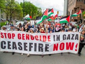 Protest calling for a ceasefire in Gaza.